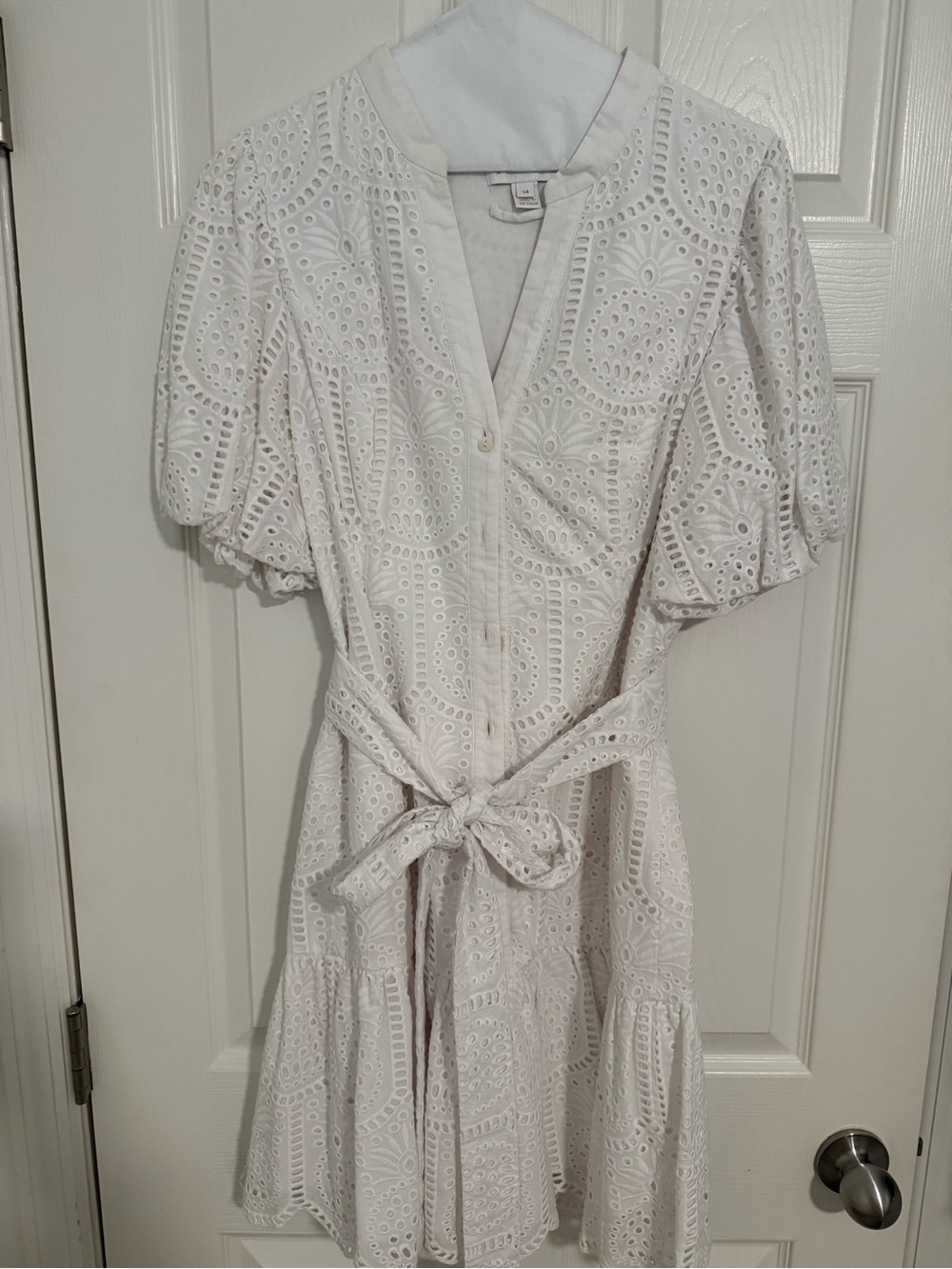 Lilly Pulitzer White Eyelet Tie-Waist Midi